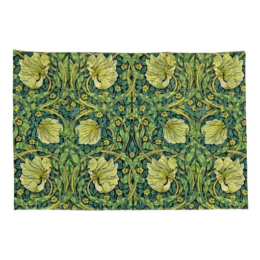 William Morris  Bloempatroon geel groen Kussensloop (Achterkant-Rechts)