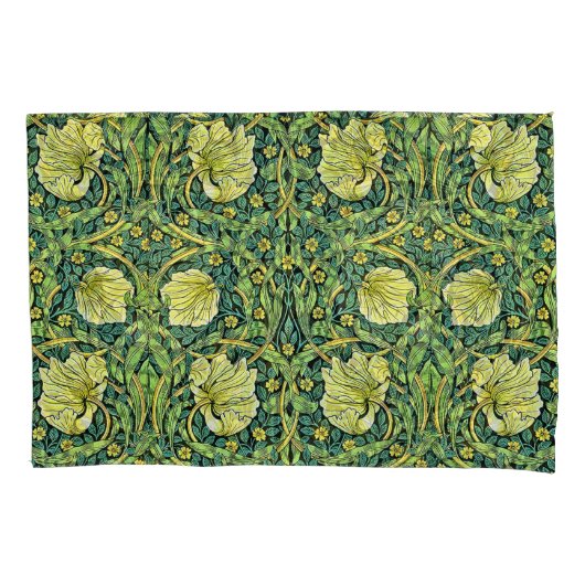 William Morris  Bloempatroon geel groen Kussensloop (Voorkant-Links)