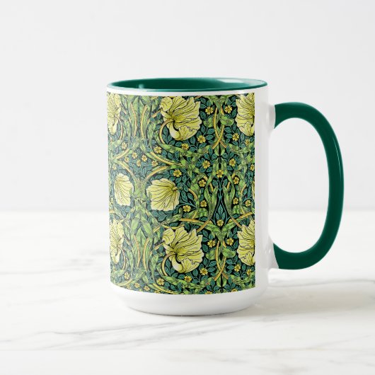 William Morris  Bloempatroon geel groen Mok (Rechts)