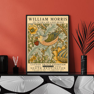 William Morris bloemrijke vogel kunstprint, vintag Poster