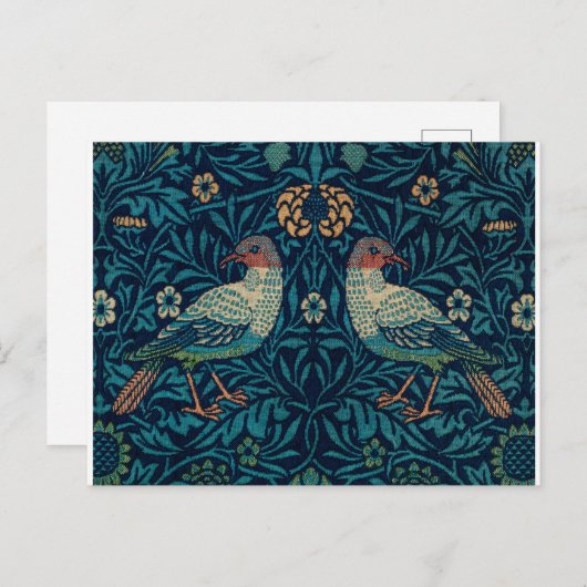 William Morris Blue Birds Briefkaart (Voorkant / Achterkant)