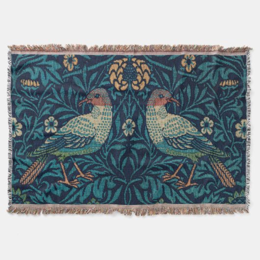 William Morris  Blue Birds Pattern Deken (Voorkant)