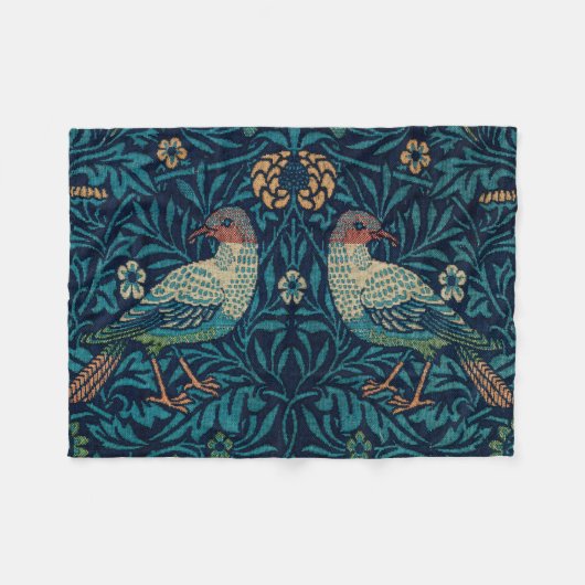 William Morris  Blue Birds Pattern Fleece Deken (Voorkant (Horizontaal))