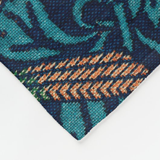 William Morris  Blue Birds Pattern Fleece Deken (Hoek)