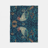 William Morris  Blue Birds Pattern Fleece Deken (Voorkant)