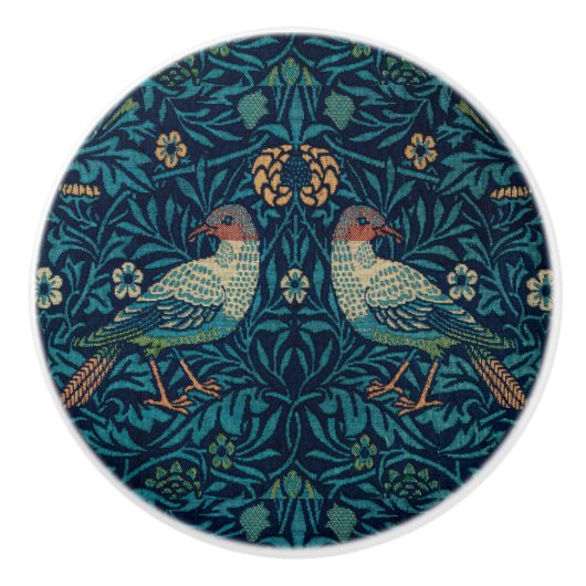 William Morris  Blue Birds Pattern Keramische Knop (Voorkant)