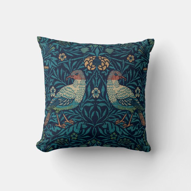 William Morris  Blue Birds Pattern Kussen (Voorkant)