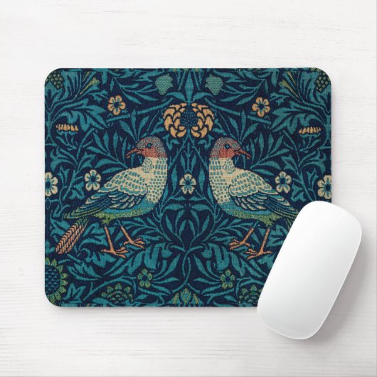William Morris  Blue Birds Pattern Mouse Pa Muismat (Met muis)
