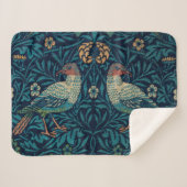 William Morris  Blue Birds Pattern Sherpa Deken (Voorkant (horizontaal))
