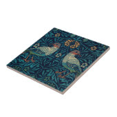 William Morris Blue Birds Pattern Tegeltje (Zijkant)