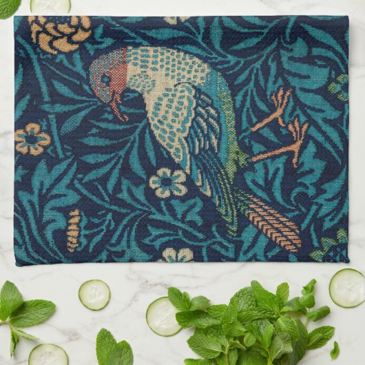William Morris Blue Birds Pattern Theedoek (Gevouwen)