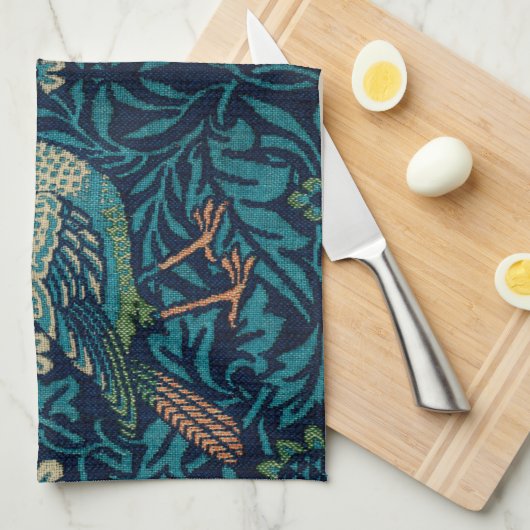 William Morris Blue Birds Pattern Theedoek (Quarter Fold)