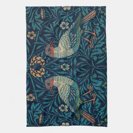 William Morris Blue Birds Pattern Theedoek (Verticaal)