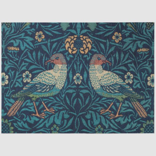 William Morris Blue Birds Pattern Tissue P Tissuepapier (Voorkant)