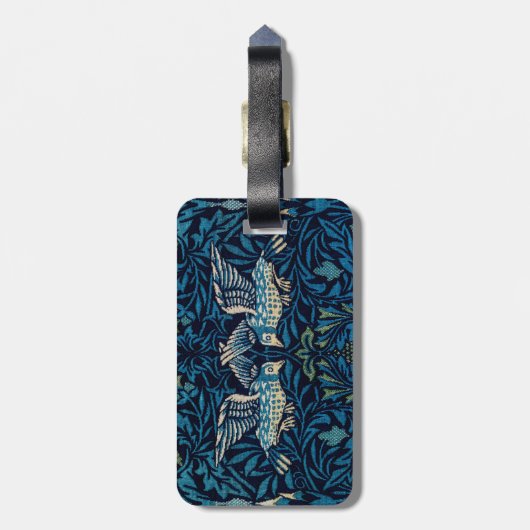 William Morris Blue Birds Tapestry Classic Bagagelabel (Achterkant verticaal)