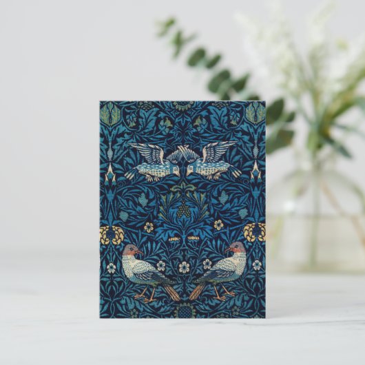 William Morris Blue Birds Tapestry Classic Briefkaart (Staand voorkant)