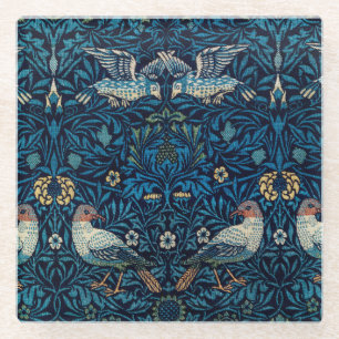 William Morris Blue Birds Tapestry Classic Glazen Onderzetter
