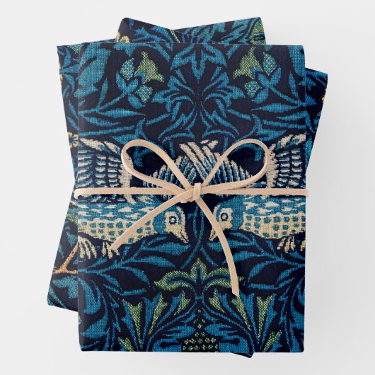 William Morris Blue Birds Tapestry Classic Inpakpapier Vel (In situ)