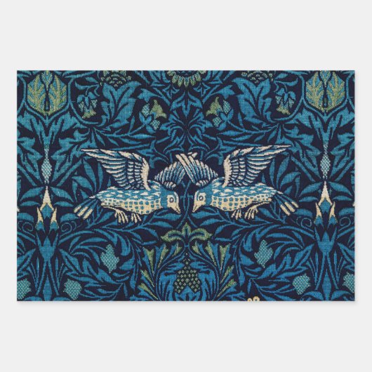 William Morris Blue Birds Tapestry Classic Inpakpapier Vel (Voorkant)