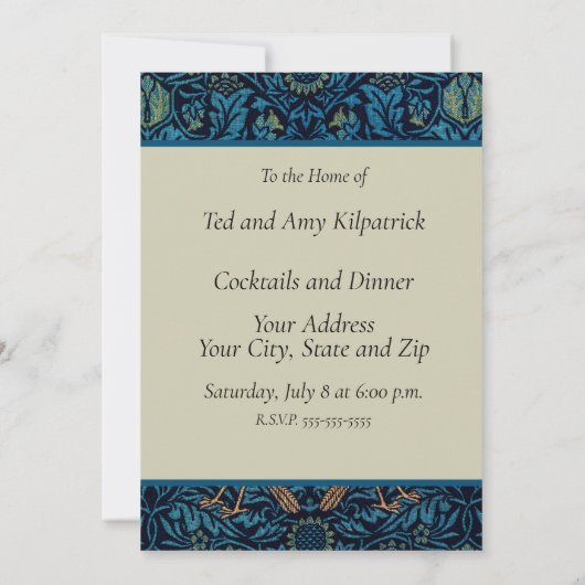 William Morris Blue Birds Tapestry Classic Kaart (Achterkant)