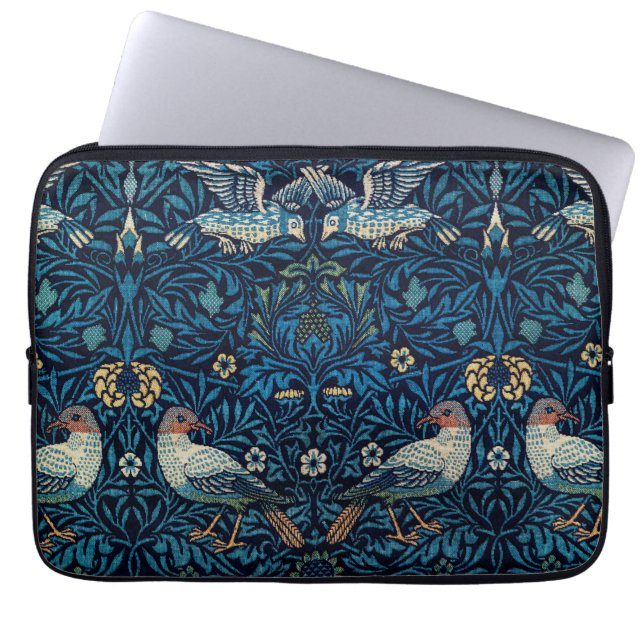 William Morris Blue Birds Tapestry Classic Laptop Sleeve (Voorkant)