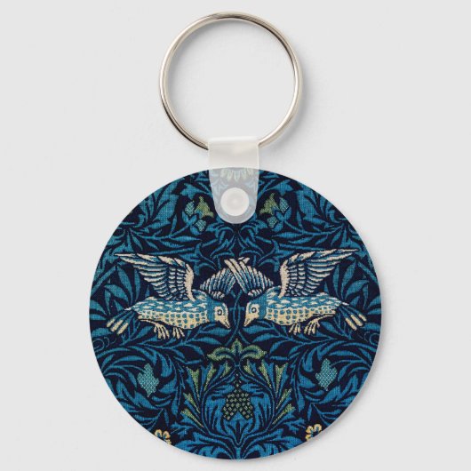 William Morris Blue Birds Tapestry Classic Sleutelhanger (Voorkant)
