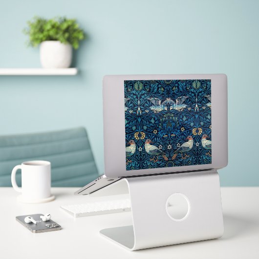 William Morris Blue Birds Tapestry Classic Sticker (Laptop op bureau)
