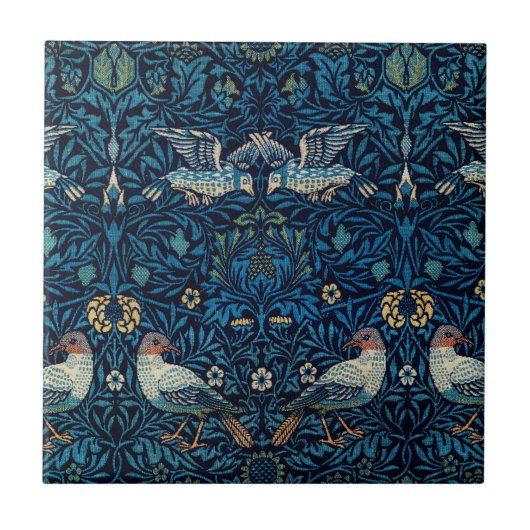 William Morris Blue Birds Tapestry Classic Tegeltje (Voorkant)