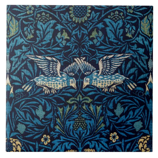 William Morris Blue Birds Tapestry Classic Tegeltje (Voorkant)