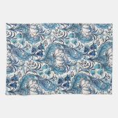 William Morris Blue Cream Floral Pattern Theedoek (Horizontaal)