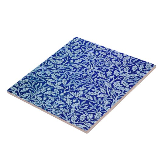 William Morris Blue Design keramische Tegel. Tegeltje (Zijkant)