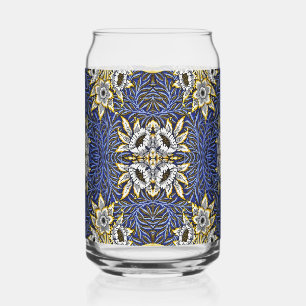 William Morris Blue en Gold Tulip Willow Design Blikvorm Glas