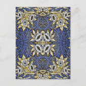 William Morris Blue en Gold Tulip Willow Design Briefkaart (Voorkant)