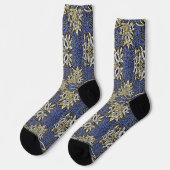 William Morris Blue en Gold Tulip Willow Design Sokken (Links)