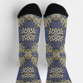 William Morris Blue en Gold Tulip Willow Design Sokken (Top)