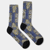 William Morris Blue en Gold Tulip Willow Design Sokken (Rechts)