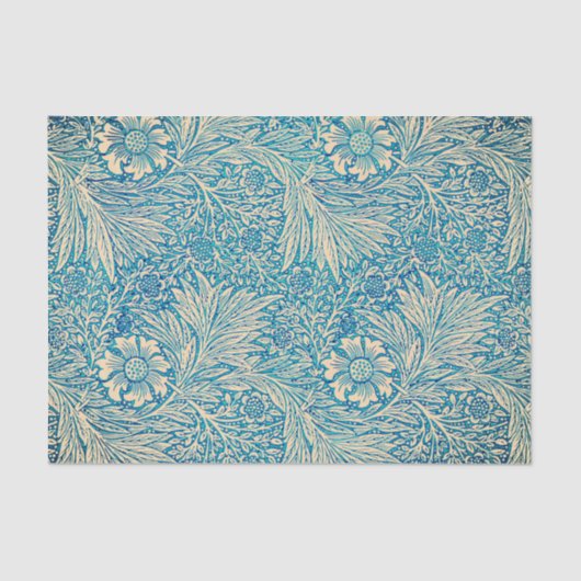 William Morris BLUE EN PEACH FLORAL Tissue Paper Tissuepapier (Voorkant)
