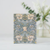 William Morris Blue Floral Briefkaart (Staand voorkant)