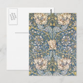William Morris Blue Floral Briefkaart (Voorkant / Achterkant)