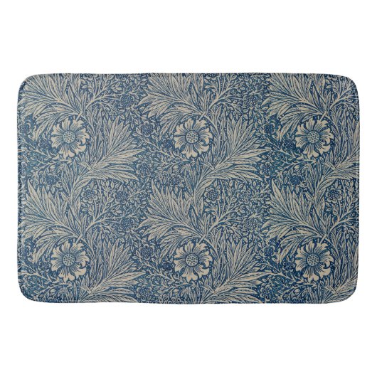 William Morris  Blue Floral Pattern Badmat (Voorkant)
