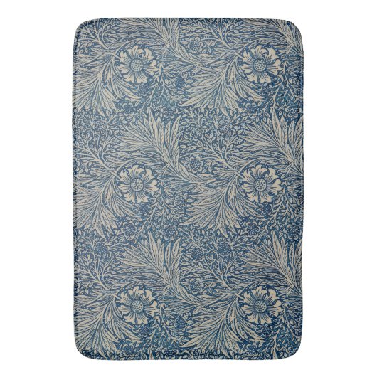 William Morris  Blue Floral Pattern Badmat (Voorkant Verticaal)