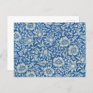 William Morris Blue Floral Pattern Briefkaart