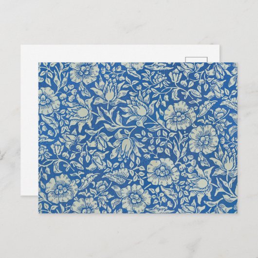 William Morris Blue Floral Pattern Briefkaart (Voorkant / Achterkant)