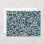 William Morris  Blue Floral Pattern Briefkaart (Voorkant / Achterkant)