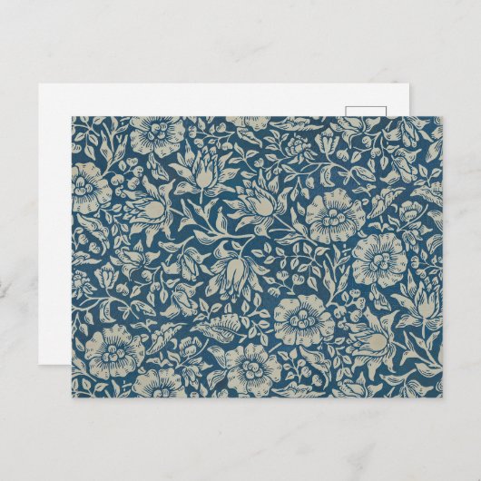 William Morris  Blue Floral Pattern Briefkaart (Voorkant / Achterkant)