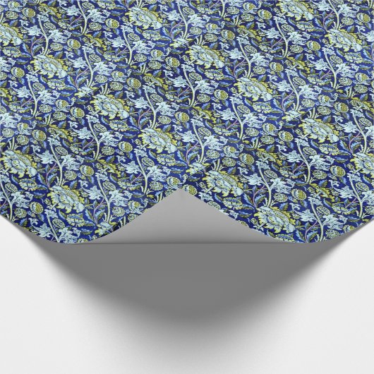 William Morris Blue Floral Pattern Cadeaupapier (Hoek)