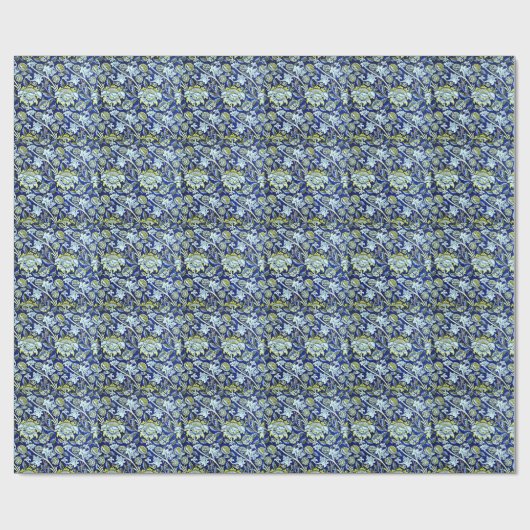 William Morris Blue Floral Pattern Cadeaupapier (Vlak)
