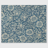 William Morris  Blue Floral Pattern Cadeaupapier (Vlak)