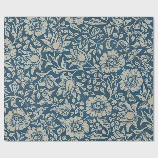 William Morris  Blue Floral Pattern Cadeaupapier (Vlak)