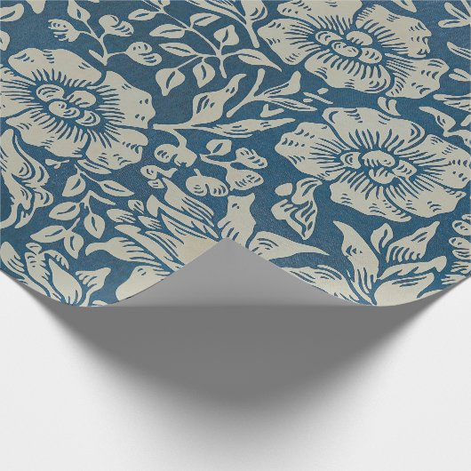 William Morris  Blue Floral Pattern Cadeaupapier (Hoek)